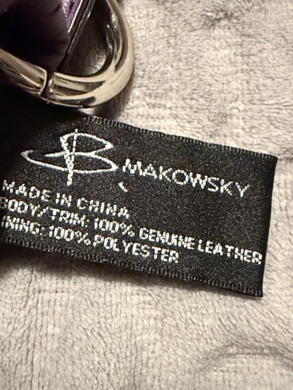 b. makowsky Purple Leather Crossbody with Front Zip